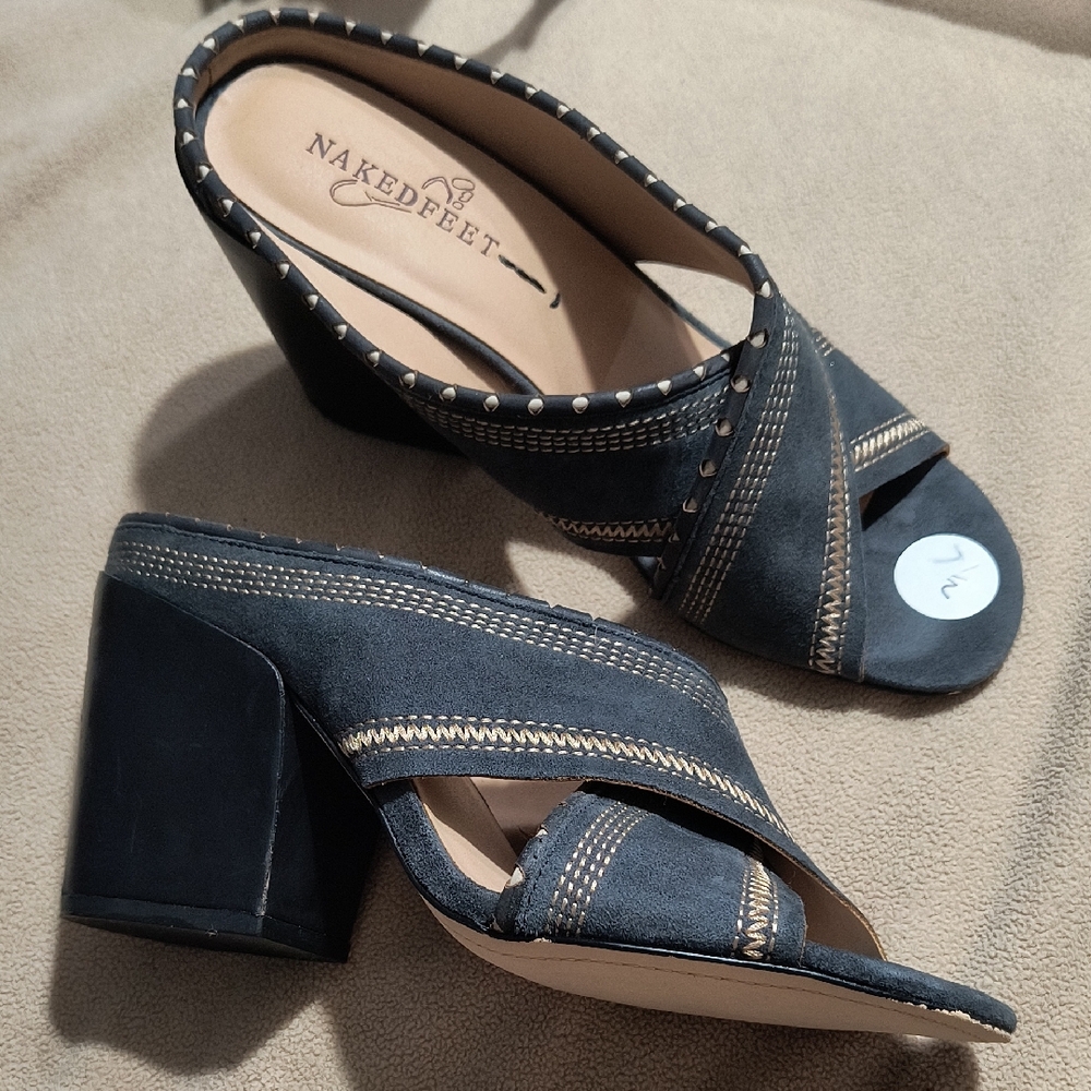 Naked Feet Women's Black and Tan Mules